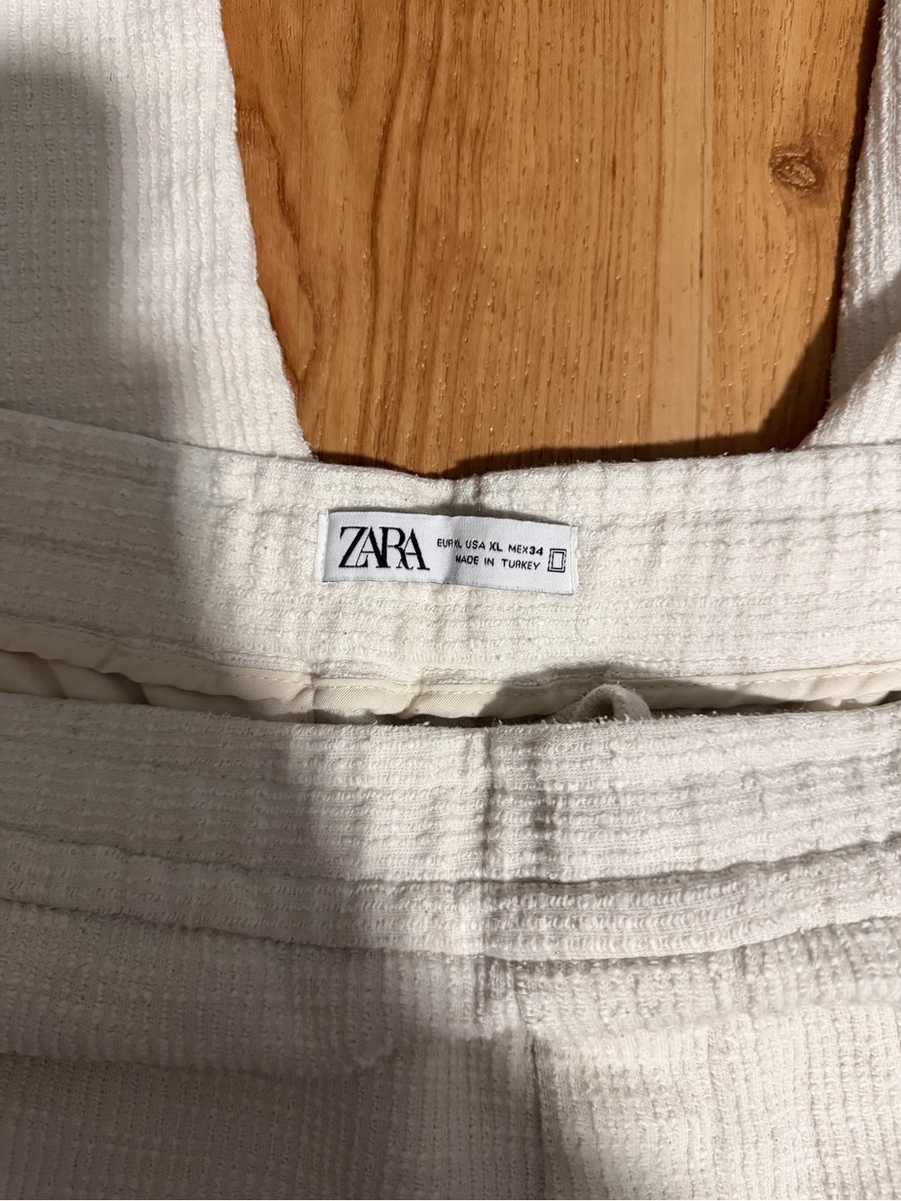 ZARA| White Waffle Knit Pants